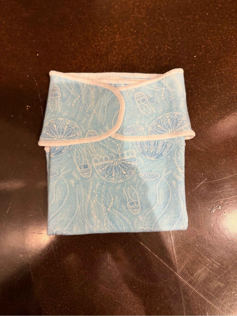 Stout House Cloth Diaper Winged, Stretchy Preflat- Blue Jellyfish
